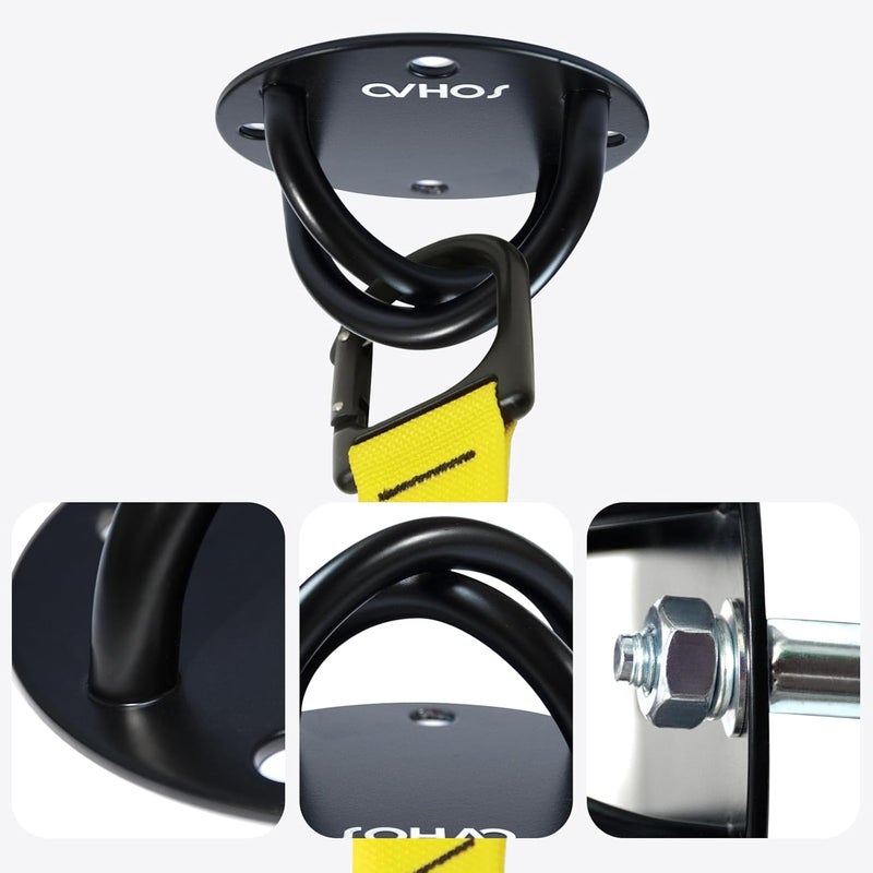 SOHAO Wall Ceiling Mount Bracket for Suspension Straps, Aerial Yoga Swing & Hammock, Gymnastic Rings, Boxing Punching Bags, Body Strength Gym Equipment and Battle Ropes - Image 5